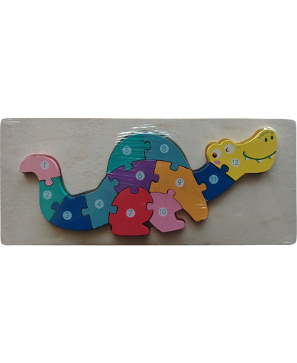 DIDACTICO ROMPECABEZAS MADERA DINO 9 A 12 PZS