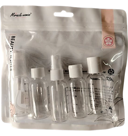 COLECCION DE BOTELLAS PLASTICAS DE VIAJE SET