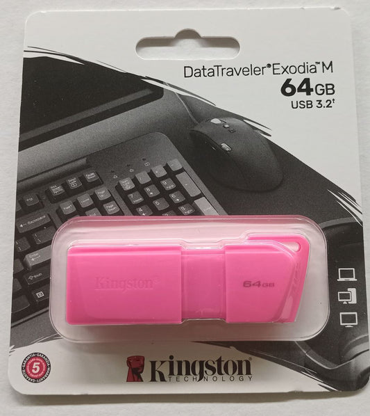 LLAVE MAYA KINGSTON 64GB USB3.0 DT EXODIA ROSADA
