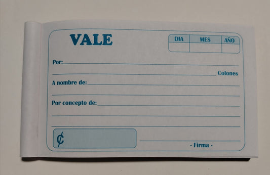 BLOCK TALONARIO VALE BUHO 100 HOJAS (6.5 X 11 CM)