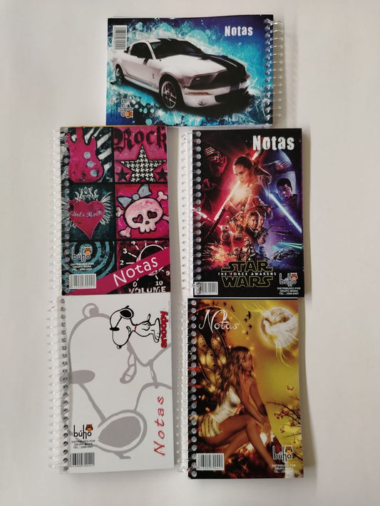 LIBRETA RESORTES KRAFT BUHO 60 HOJAS ( 9 X 14 CM)