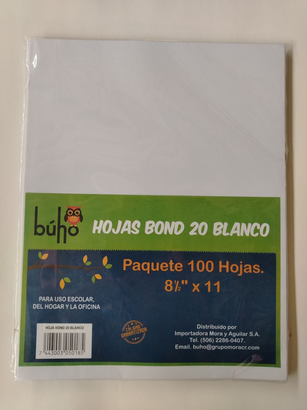 PAQ DE HOJAS BOND BUHO 100H