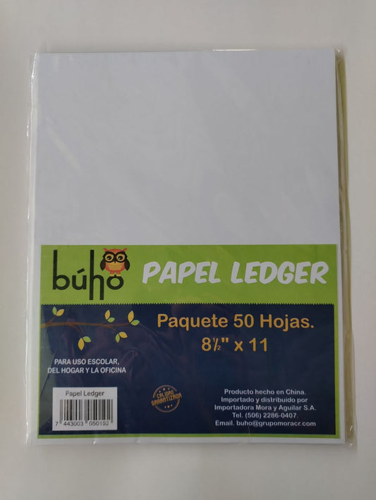 PAPEL LEDGER BUHO T/CARTA (PAQ 50)