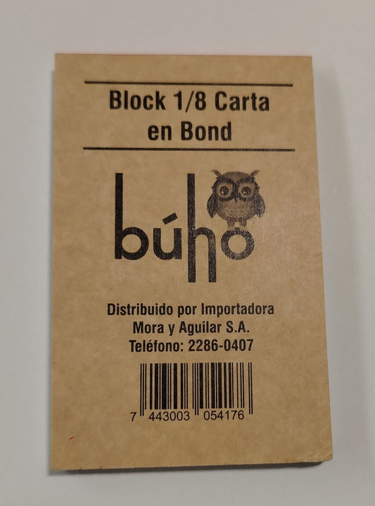 BLOCK COMANDA BUHO 1/8 (7 X 11 CM)