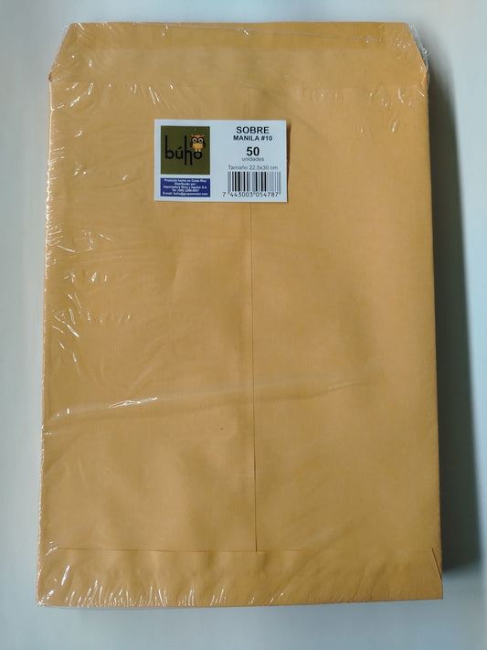 SOBRE MANILA AMARILLO #10