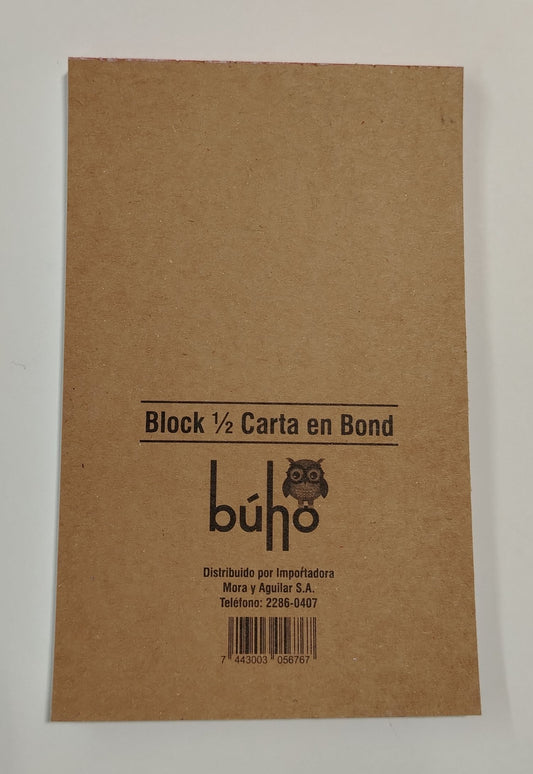 BLOCK BUHO COMANDA BOND 1/2 CARTA  (13 X 21 CM)