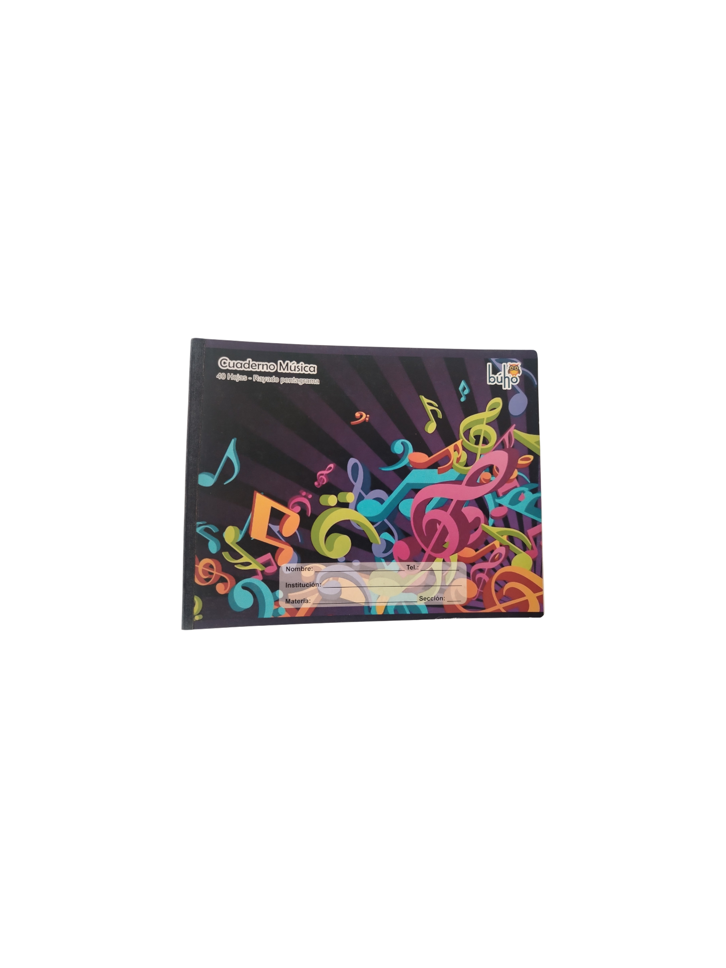 CUADERNO DE MUSICA BUHO 40 HOJAS (16 X 21 CM)