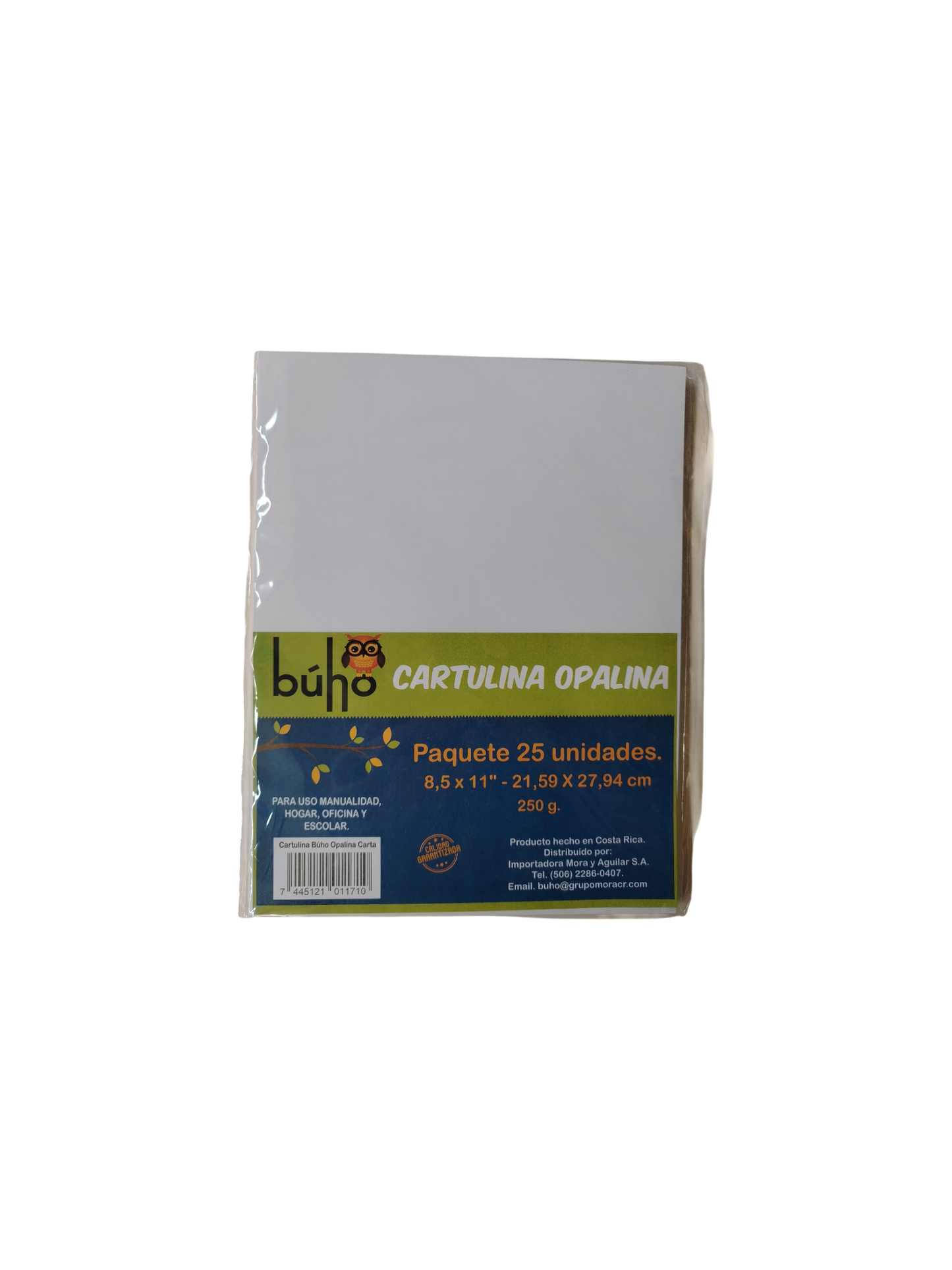 CARTULINA OPALINA BUHO T/CARTA 25U