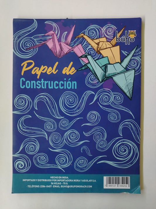 PAPEL CONSTRUCCION BUHO T/CARTA  (PAQ 36)