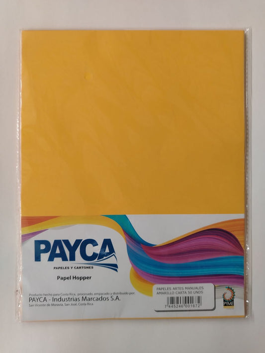PAPEL HOPPER PAYCA TAMAÑO CARTA AMARILLO 50 UND