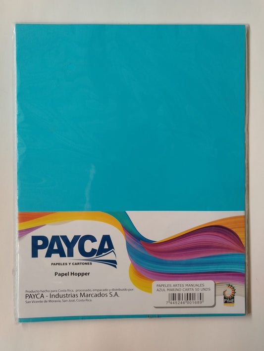 PAPEL HOPPER PAYCA TAMAÑO CARTA AZUL MARINO 50 UND