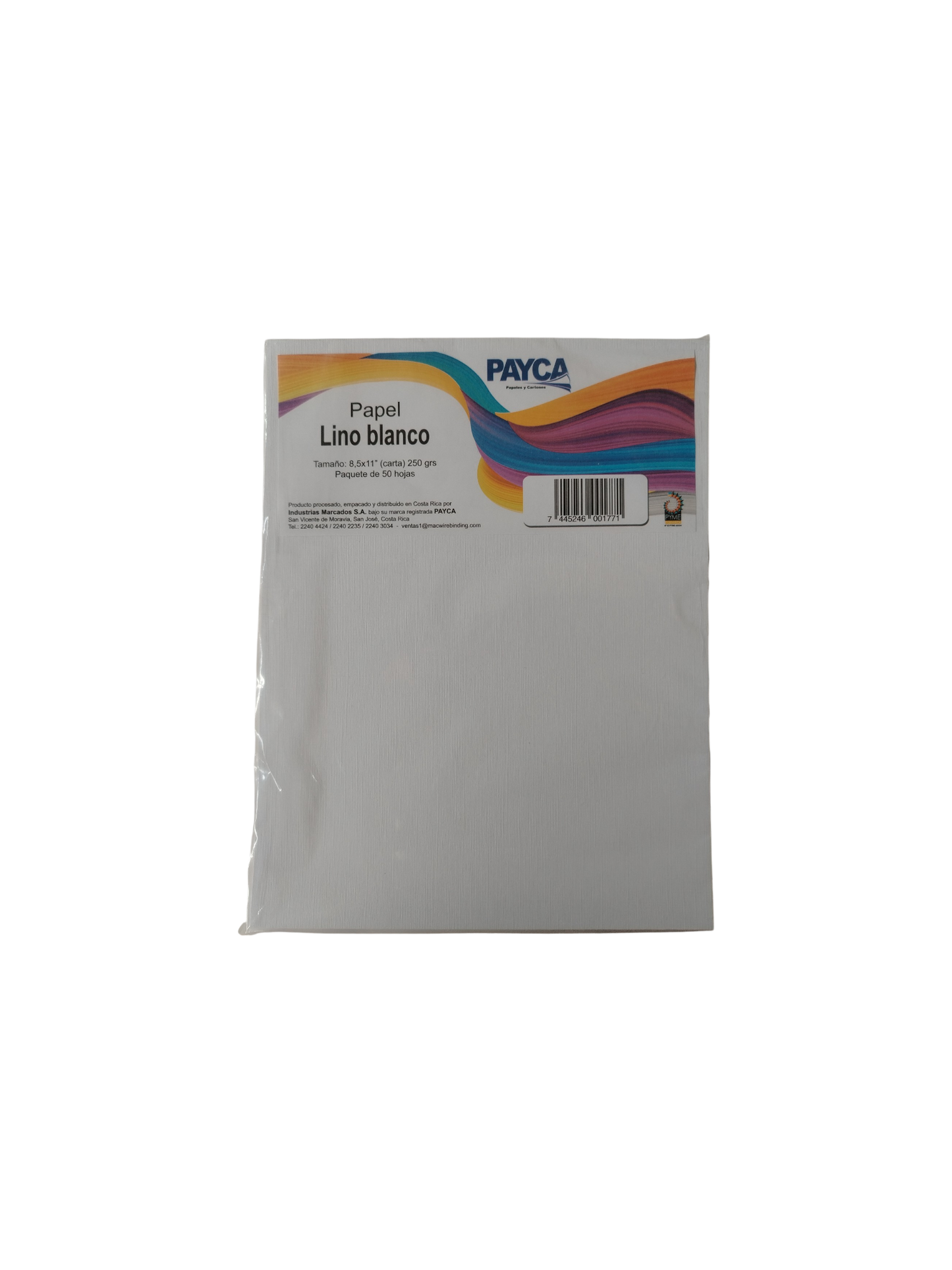 CARTULINA LINO BLANCA 250GR PAQ 50 UND PAYCA