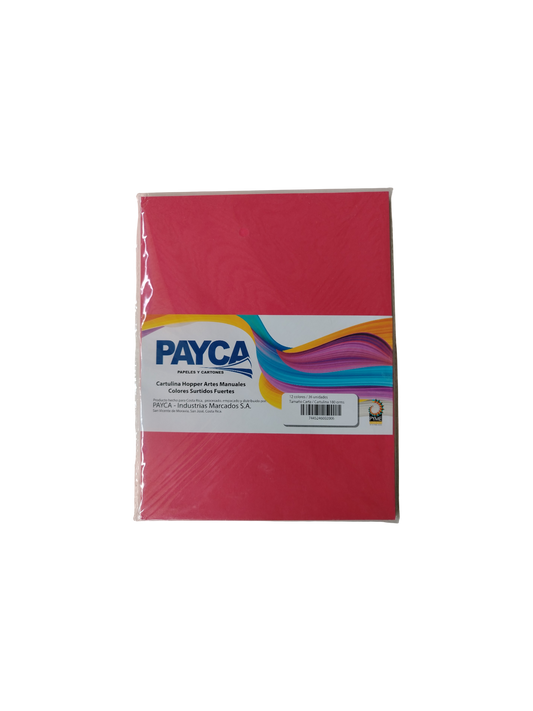 CARTULINA PAYCA COLORES SURTIDOS T/CARTA 180 GR (PAQ 36)