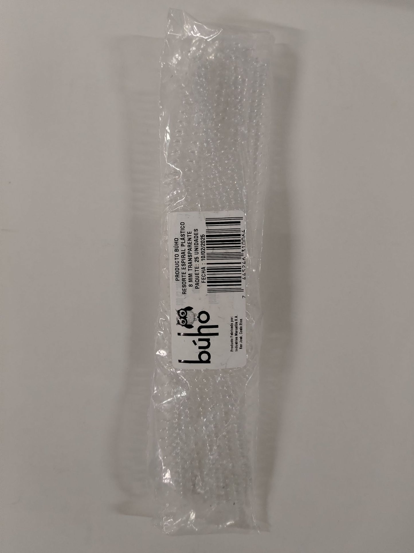 RESORTE ESP BUHO 5/16" 8MM TRANSP  25UND