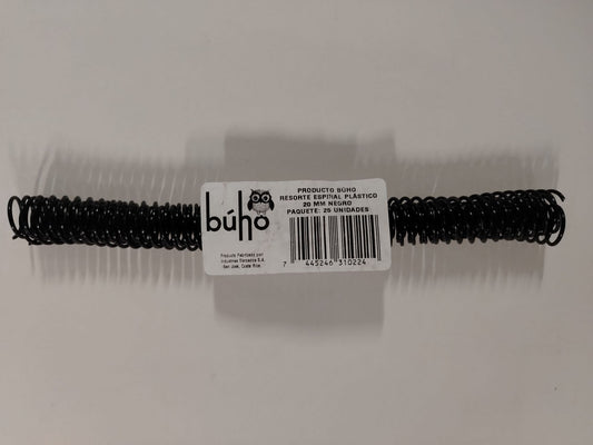 RESORTE ESP BUHO TRANSP Y NEGRO 3/4" 20MM NG(160H)