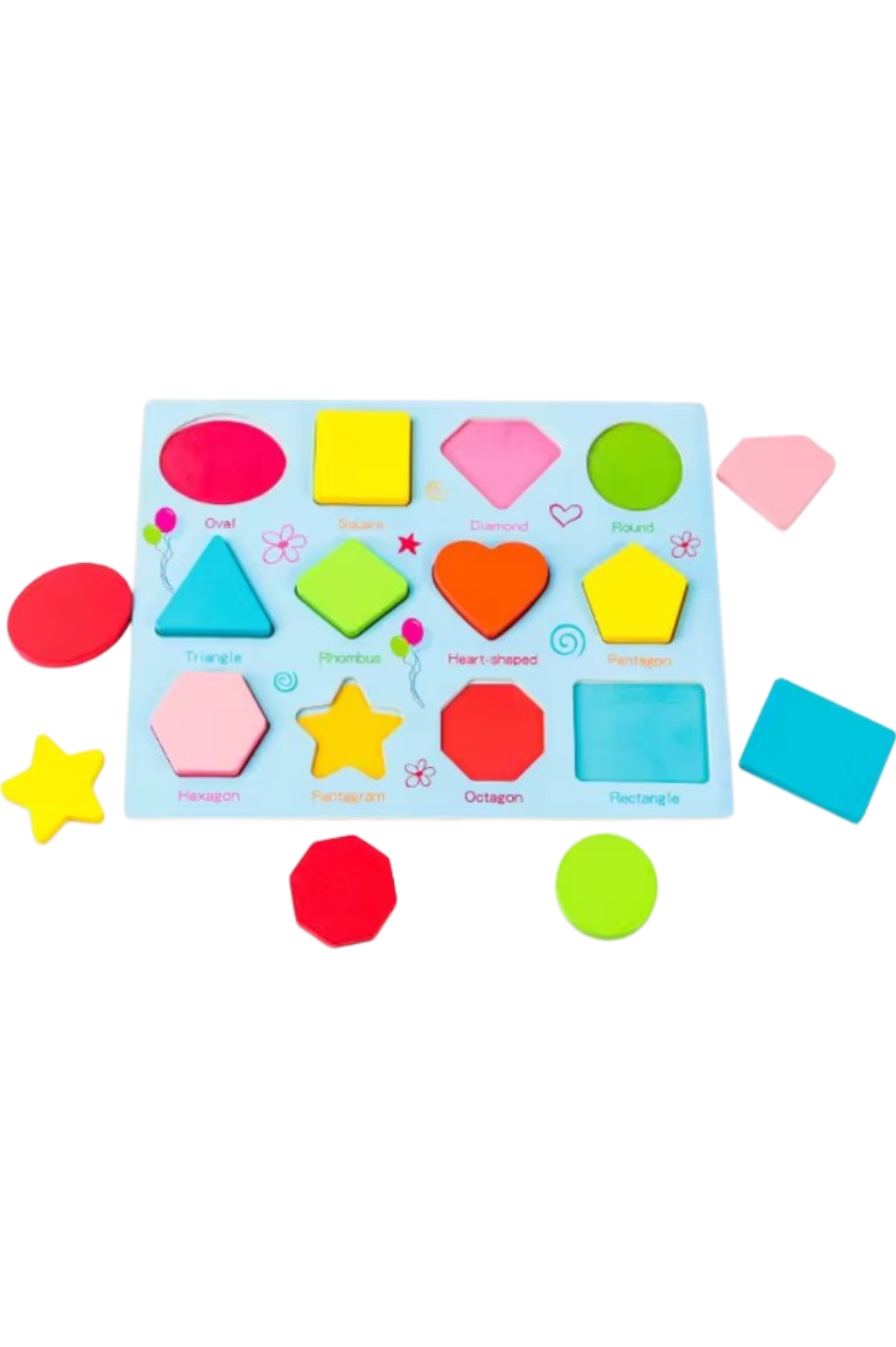 JUEGO DE ENCASTRE FIGURAS COLOR PASTEL 12 PIEZAS