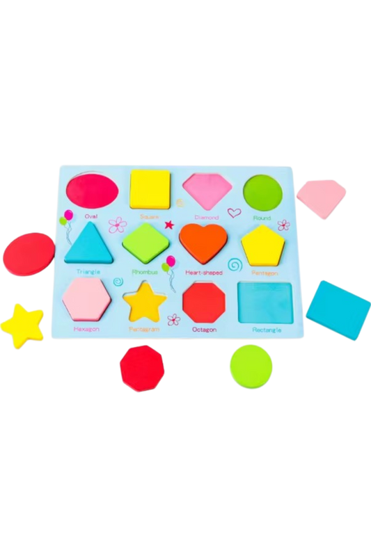 JUEGO DE ENCASTRE FIGURAS COLOR PASTEL 12 PIEZAS