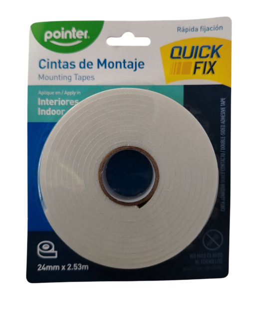 CINTA DOBLE POINTER CONTACTO 24MM X 2.53M