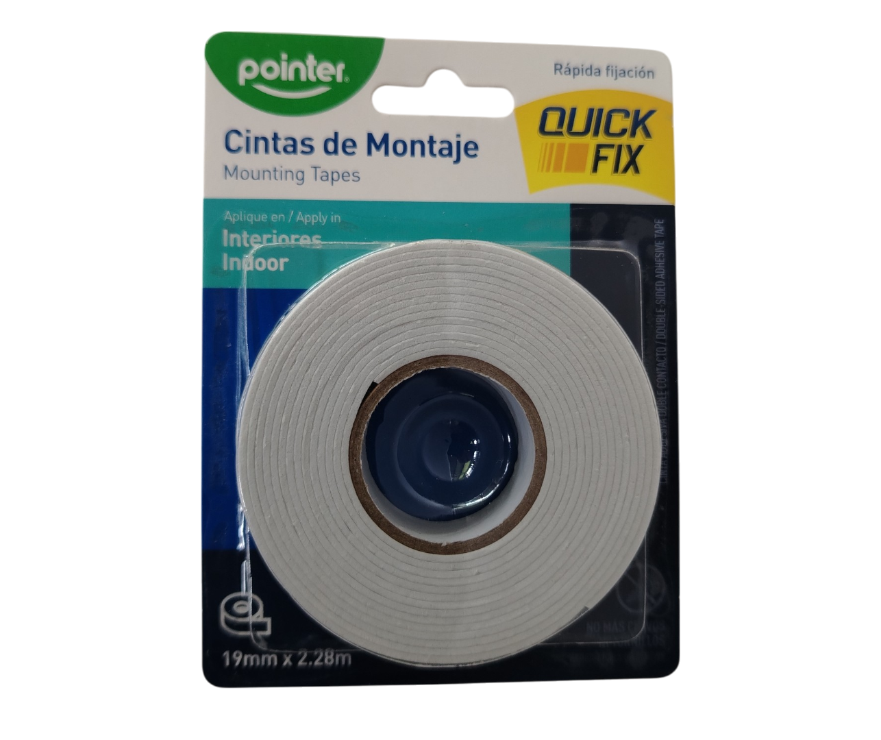 CINTA  POINTER DOBLE CONTACTO 19MM X 2,28 M