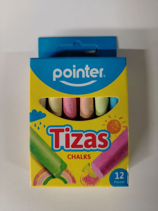 TIZA DE COLORES CAJA 12 UND POINTER