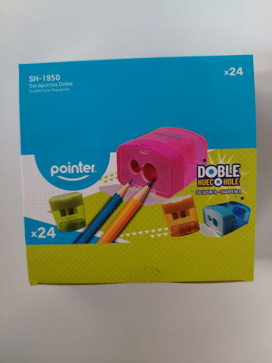 SACAPUNTAS DOBLE CON DEPOSITO POINTER X( 24 UNID)