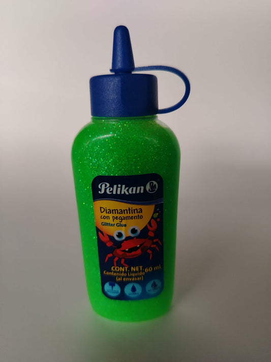 GOMA ESCARCHADA PELIKAN 60 ML VERDE LIMOM