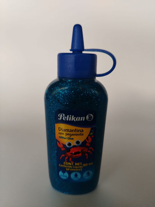 GOMA ESCARCHADA PELIKAN 60 ML AZUL ELECTRIC