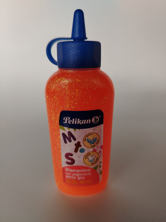 GOMA ESCARCHADA PELIKAN 60 ML NARANJA