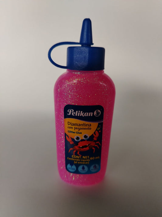 GOMA ESCARCHADA PELIKAN 60 ML ROSADA