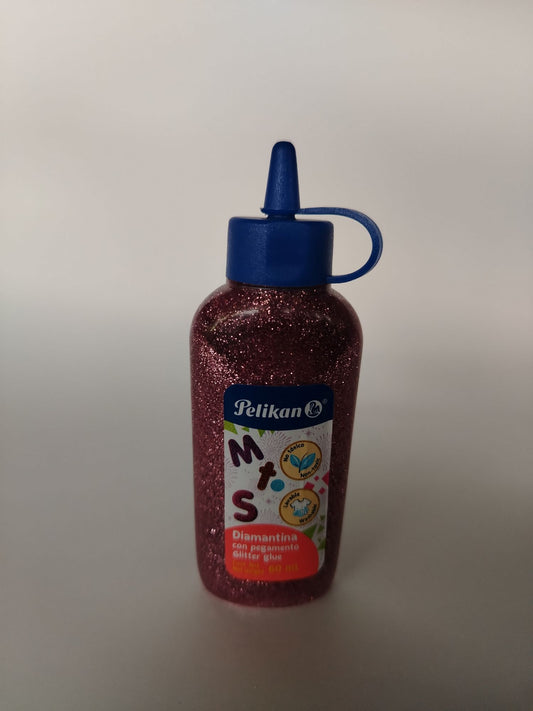 GOMA ESCARCHADA PELIKAN 60 ML ROSA PASTEL