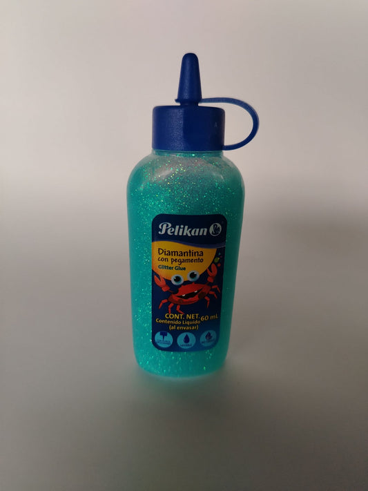 GOMA ESCARCHADA PELIKAN 60 ML AZUL PASTEL