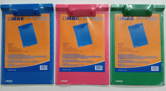 TABLA MAE C/PRENSA PLASTICA CARTA TCP-A4