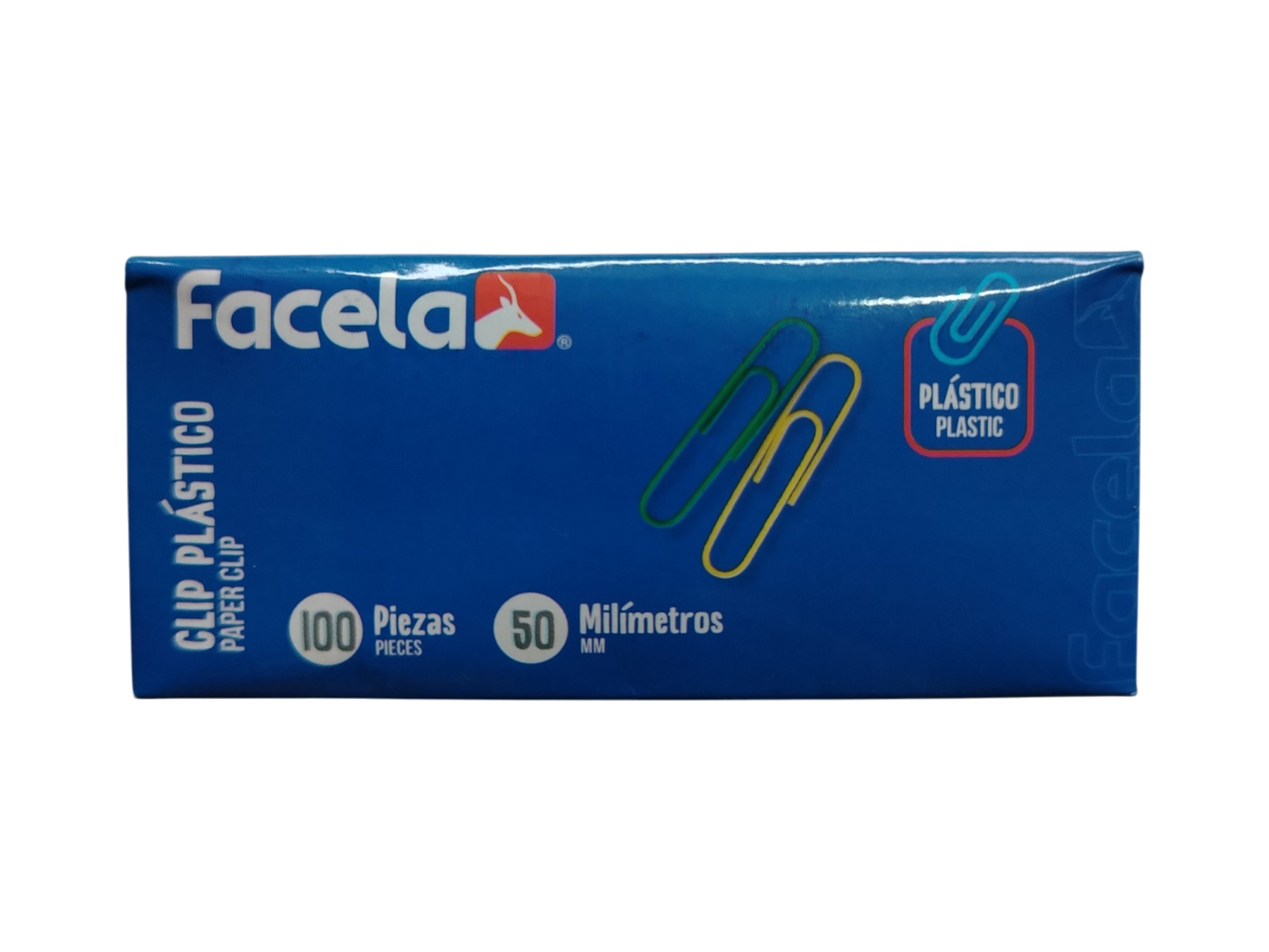 CLIP PLASTICO FACELA COLORES 50MM 100 UND
