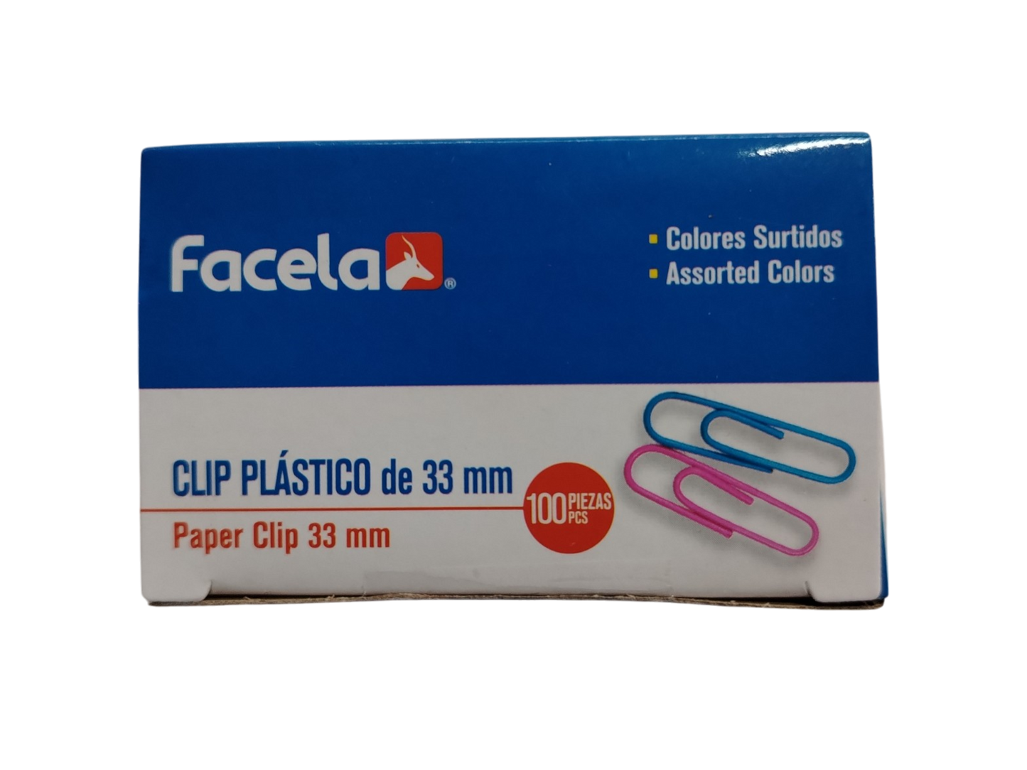 CLIP PLASTICO FACELA COLORES 33MM