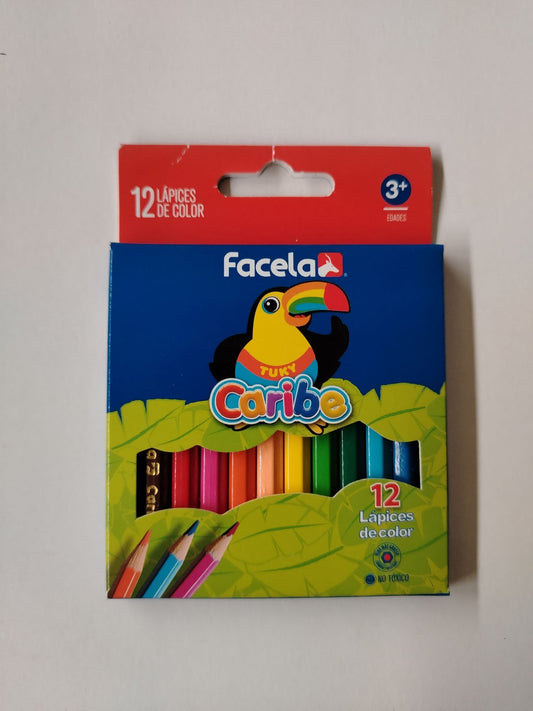 LAPIZ DE COLOR FACELA CARIBE CORTO 12s