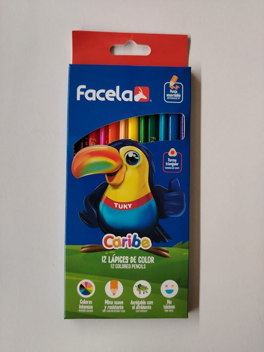 LAPIZ DE COLOR CARIBE TRIANGULAR/12s