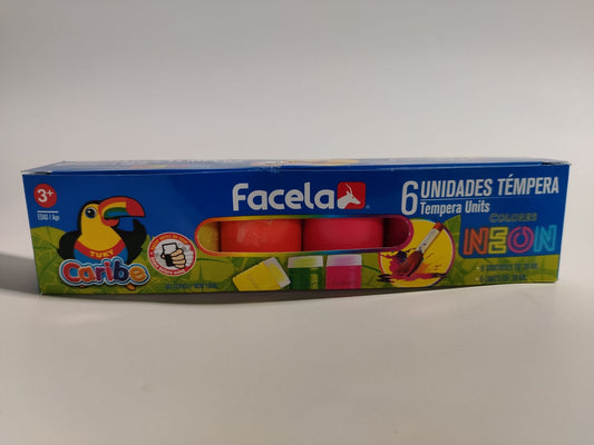 TEMPERA CARIBE NEON 6 UDS FACELA
