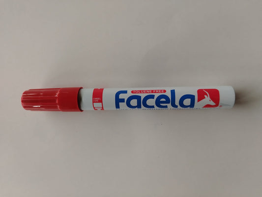 MARCADOR PERMANENTE FACELA ROJO RECARGABLE PTA BISELADA
