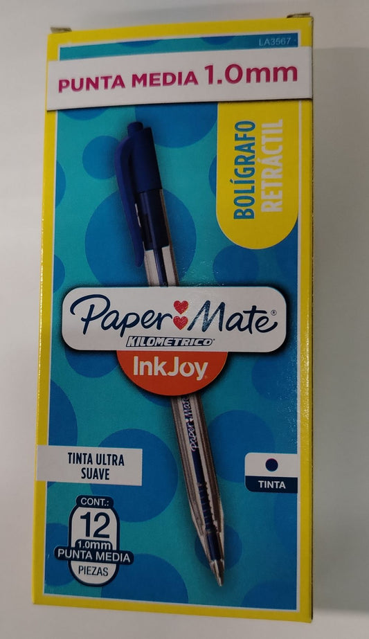 LAPICERO RETRACTIL PAPER MATE 100RT AZUL