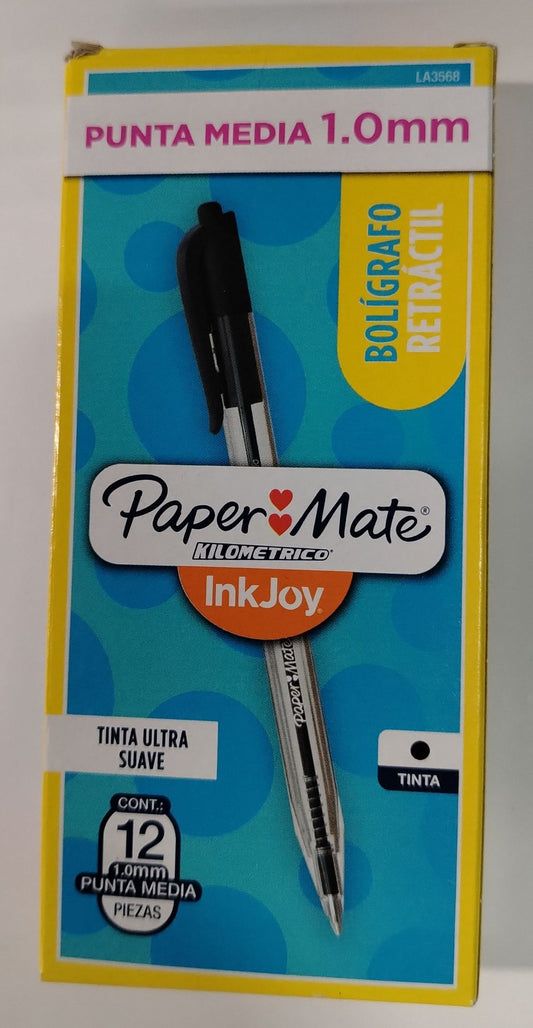 LAPICERO RETRACTIL PAPER MATE 100RT NEGRO