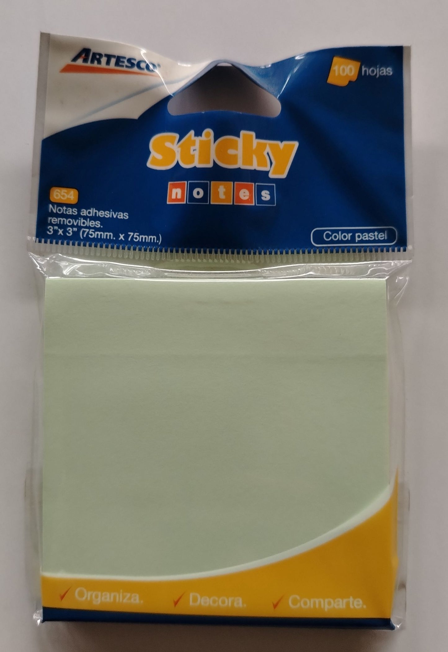 NOTA ADHESIVA ARTESCO 3X3 VERDE PASTEL