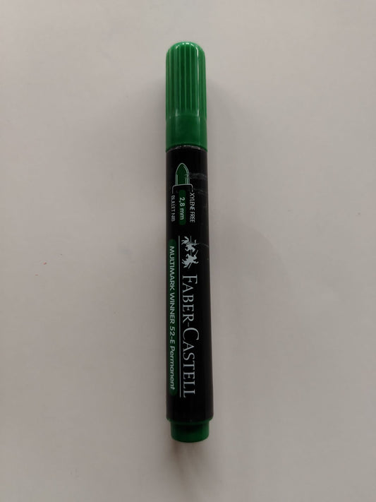 MARCADOR PERMANENTE FABER-CASTELL VERDE DESECHABLE PTA BALA