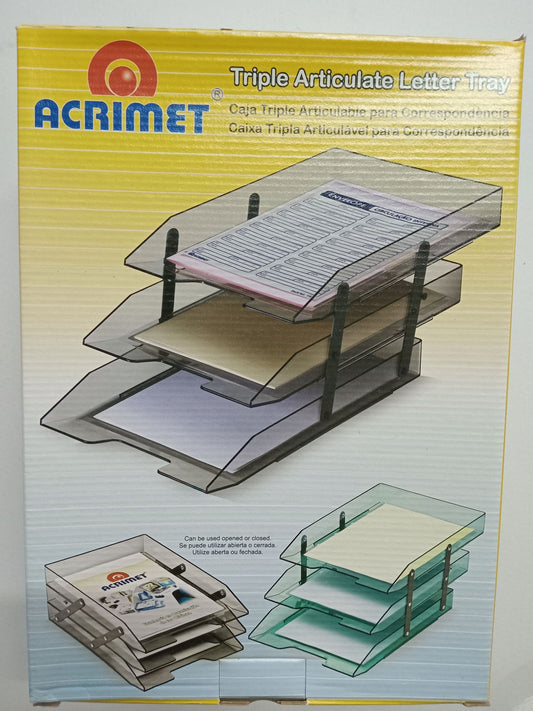 PAPELERA DE 3 NIVELES ARTICULADA ACRIMET 2 COL