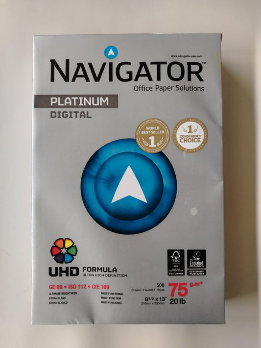 RESMA PAPEL NAVIGATOR T/OFICIO 500H 8.5X13 75gr