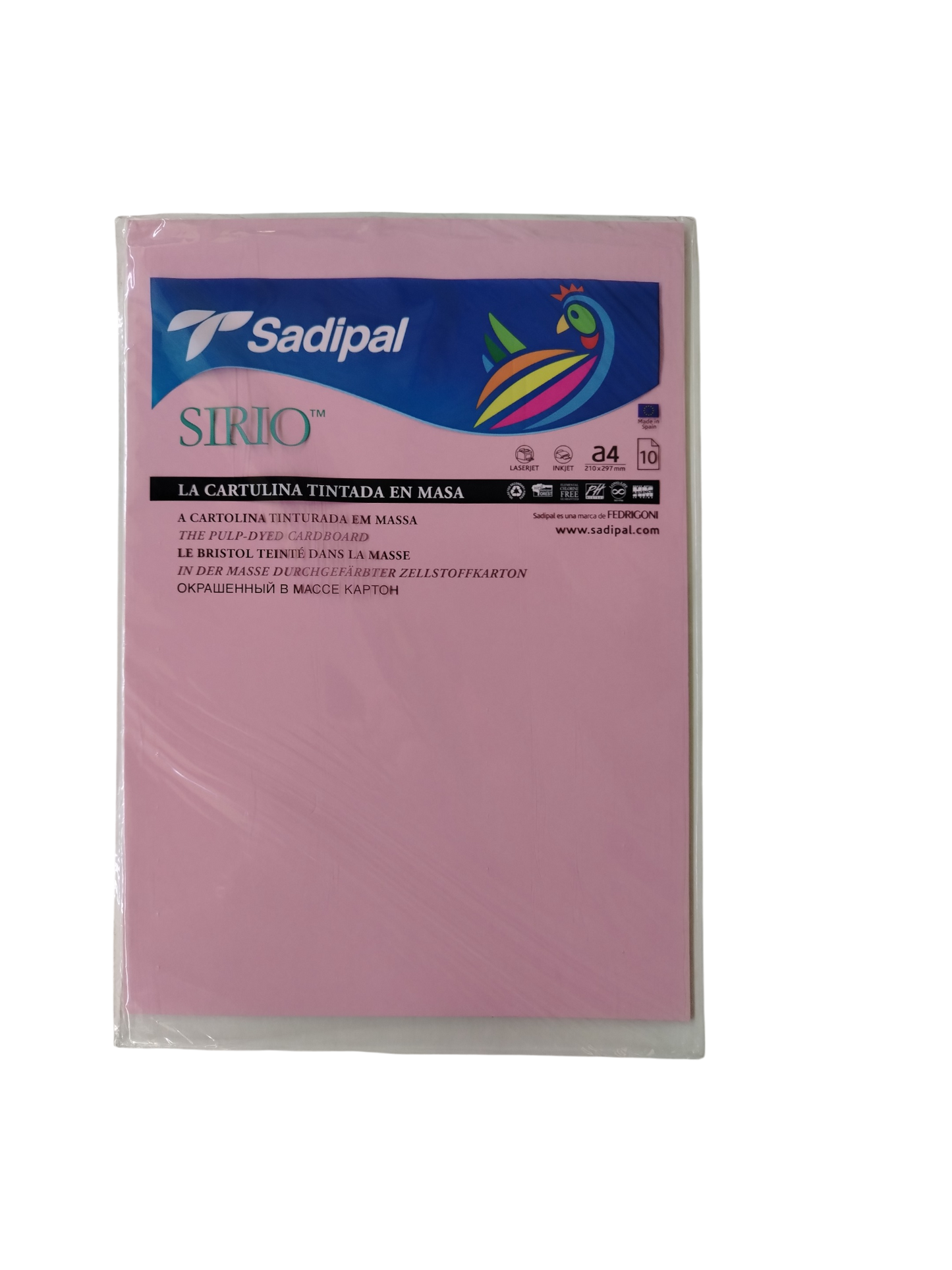 CARTULINA BRISTOL SADIPAL T/CARTA ROSADA (PAQ 10)