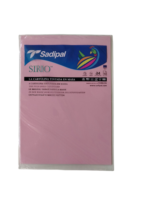 CARTULINA BRISTOL SADIPAL T/CARTA ROSADA (PAQ 10)