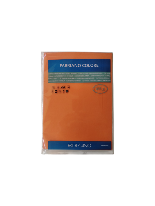 CARTULINA FABRIANO T/A4 NARANJA 10s