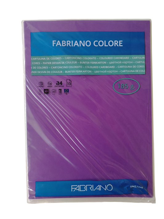 CARTULINA BRISTOL FABRIANO T/CARTA MORADO (PAQ 10)