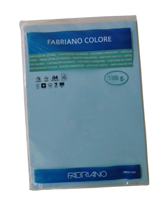 CARTULINA BRISTOL FABRIANO T/CARTA AZUL CIELO (PAQ 10)