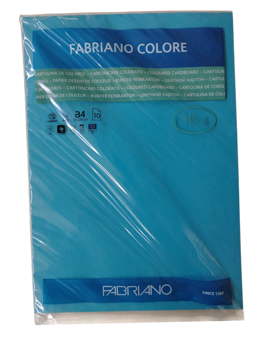 CARTULINA FABRIANO T/A4 TURQUESA 10s